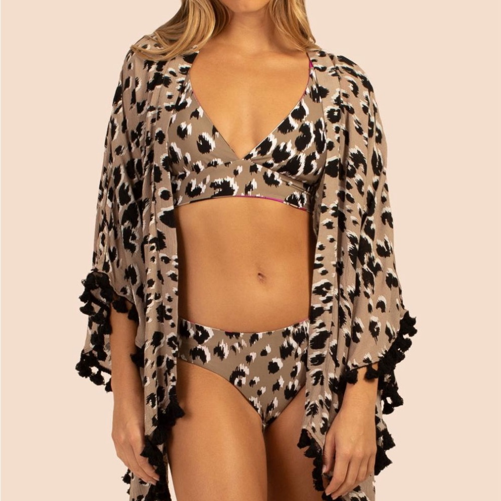 Trina Turk Women’s Swim Lynx Kimono Black